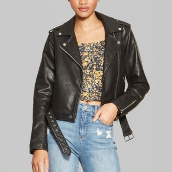 wild fable Jackets & Blazers - Faux Leather Moto Jacket